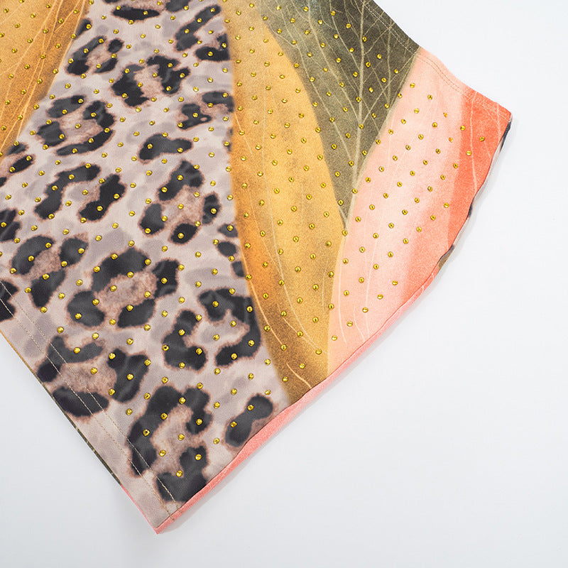 Women Spring/Summer Sexy Leopard Print Bodycon Skirt 18