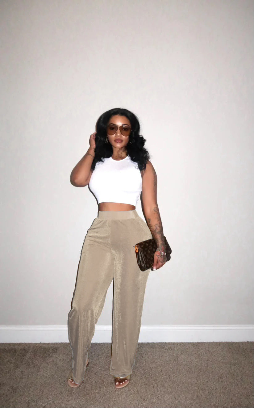 Women's Casual Flannel Wide Leg Pants 5