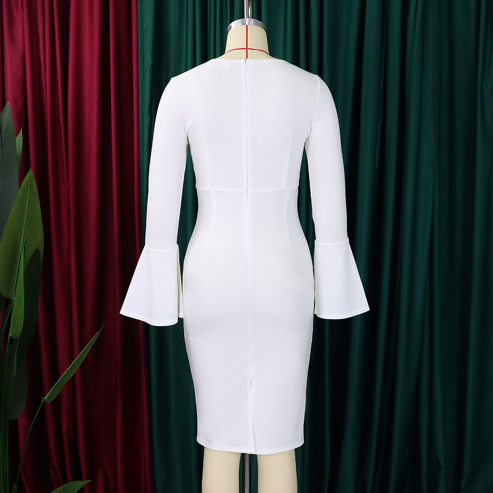 Women's Autumn Fashion Chic Elegant Africa Plus Size Bodycon Dress 18