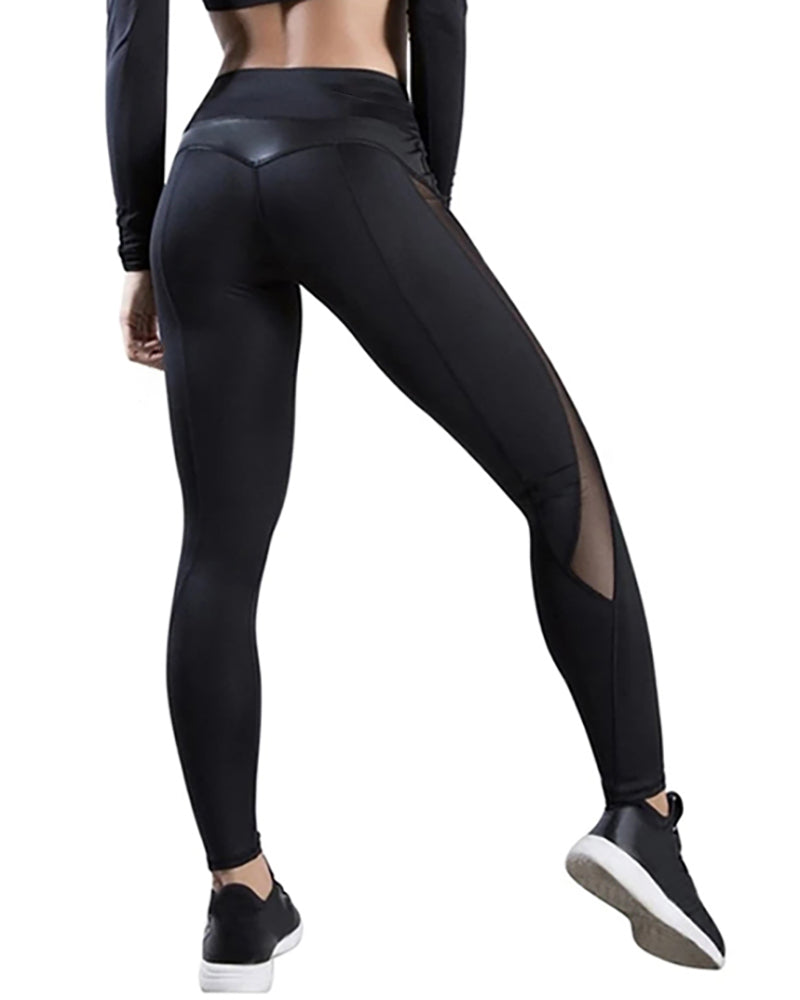 Women's Mesh Patchwork Slim Tight Leggings