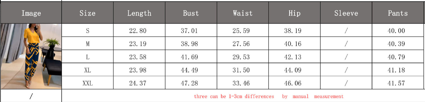 Women's Fashion Casual V-Neck Printed Short-Sleeved Trousers Set Two-Piece Set 21