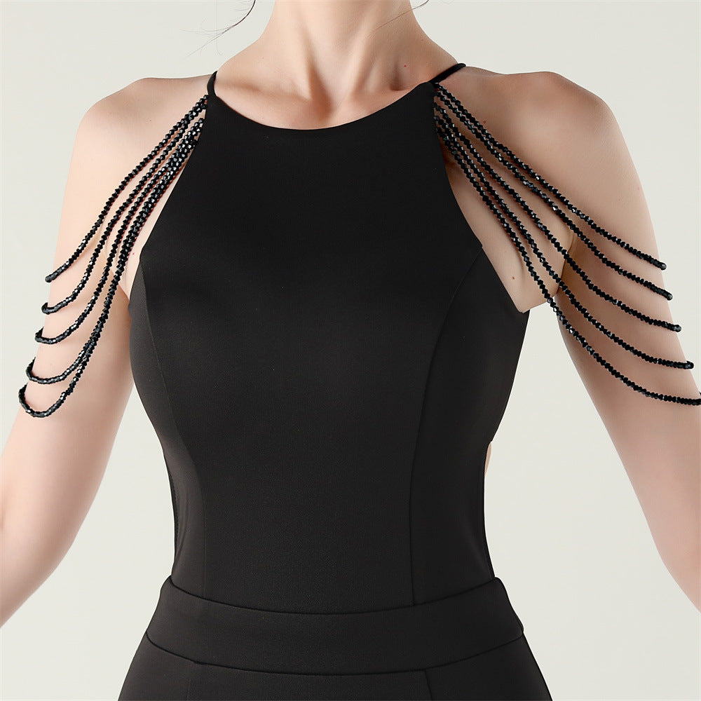 Women beaded off-shoulder one-shoulder slit evening dress 39