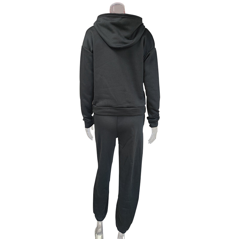 Fall/Winter Women Casual Solid Hoodies + Pant Two Piece 25