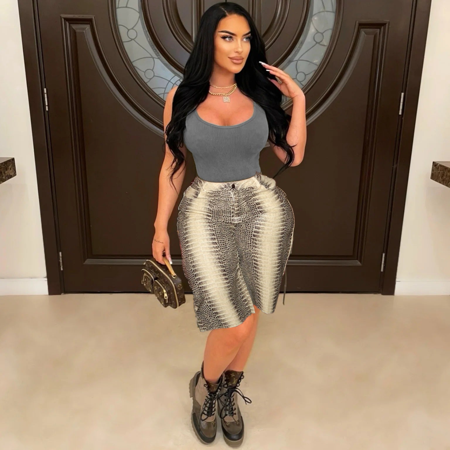 Women Sexy Printed Cropped Shorts