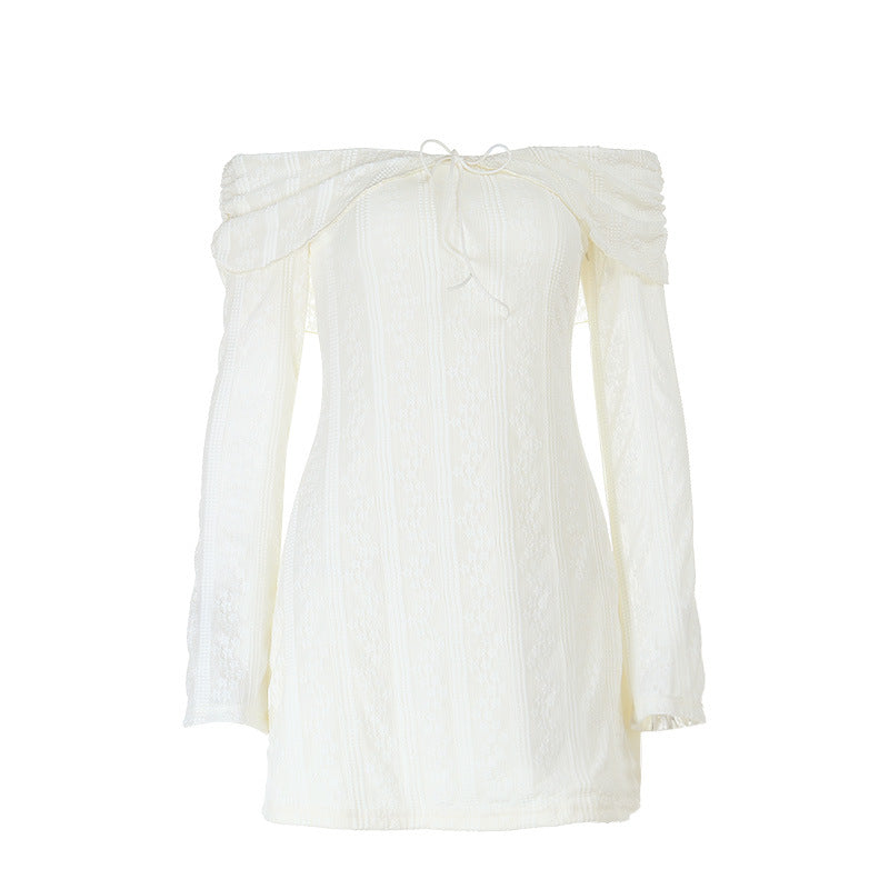 Women jacquard off-shoulder sexy fall bodycon dress 16