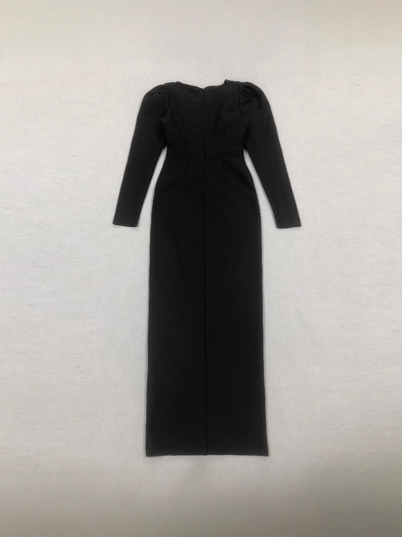 Slim Elegant Sexy Slim Bandage Long Dress 4