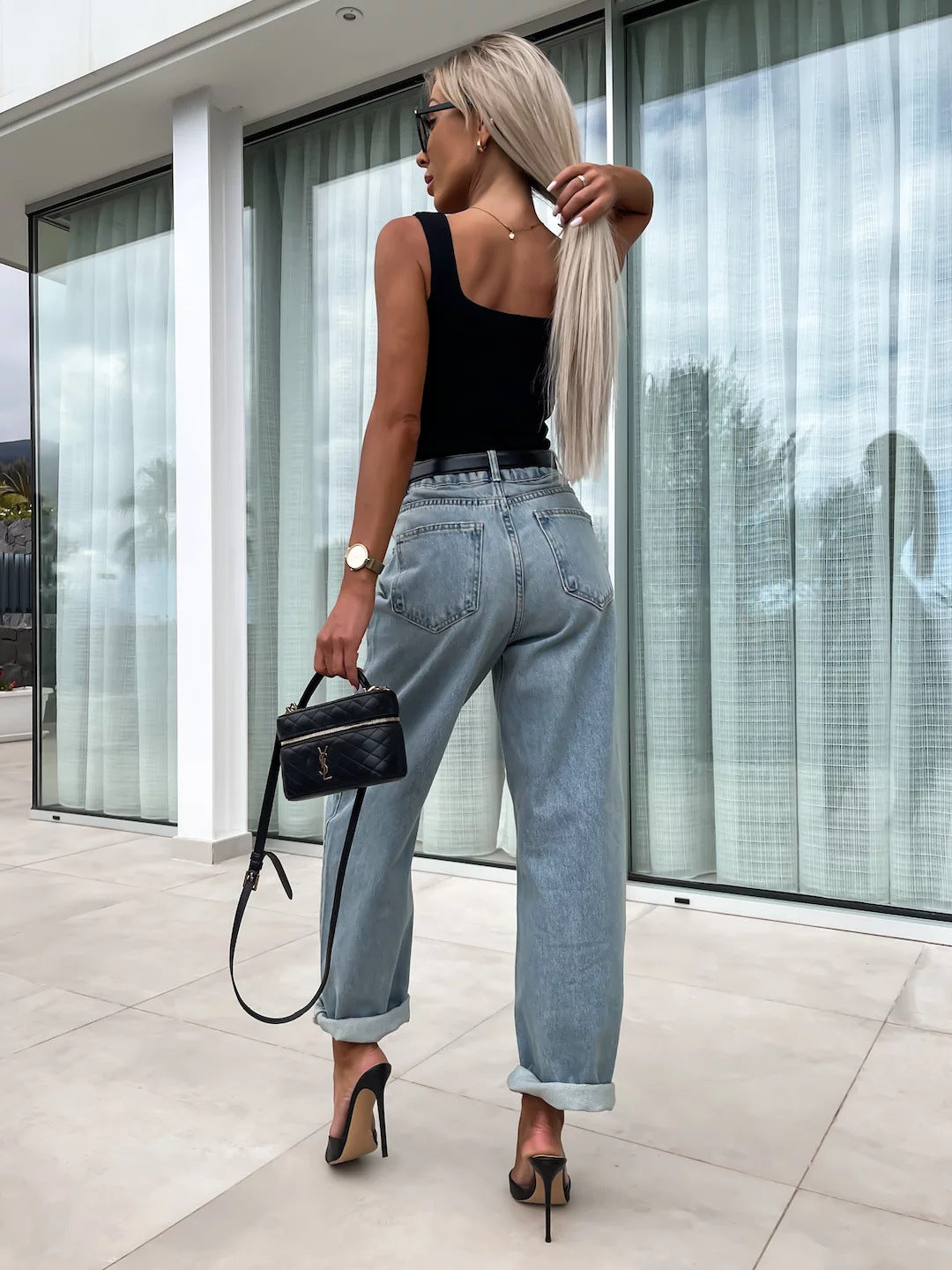 Autumn Street Fashion Loose Casual Women's Denim Pants 8