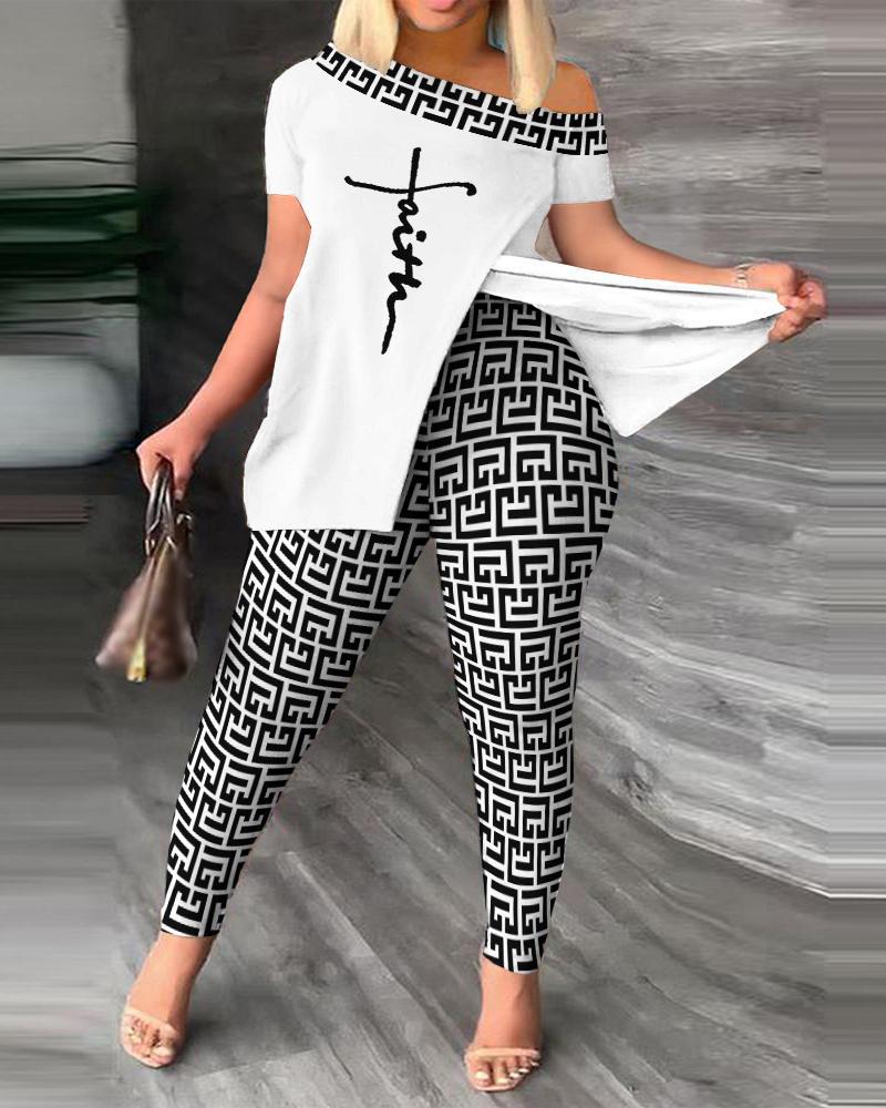 Spring summer printed fashion suit 2 pieces for women 11