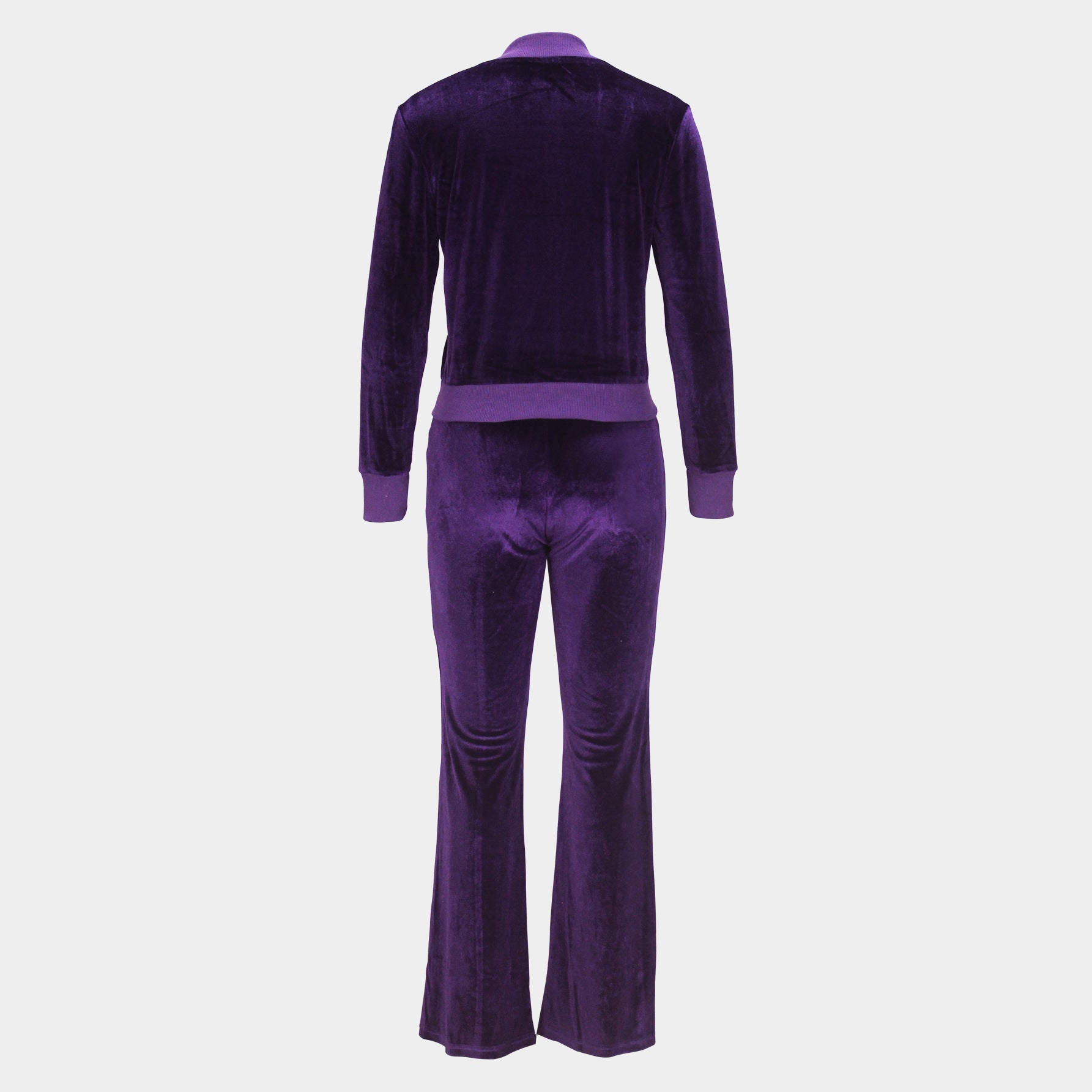 Women's Autumn Winter Chic Elegant Solid Color Slim Sports Two Piece Tracksuit 5