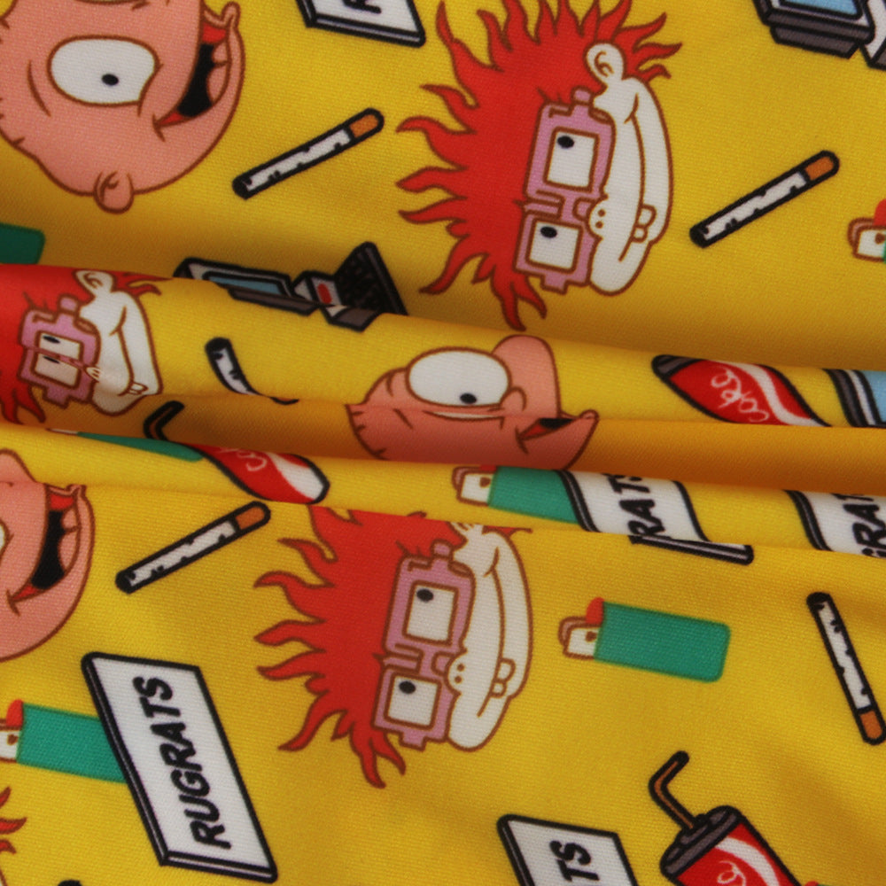 Sexy Women's Solid Color Printed One Piece Swimsuit Mesh Pants Two-Piece Set 33