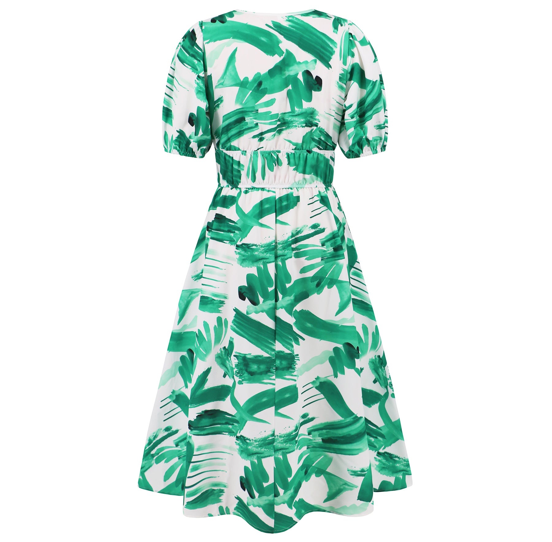 Summer Women's V-Neck Bohemian Print A-Line Dress 20