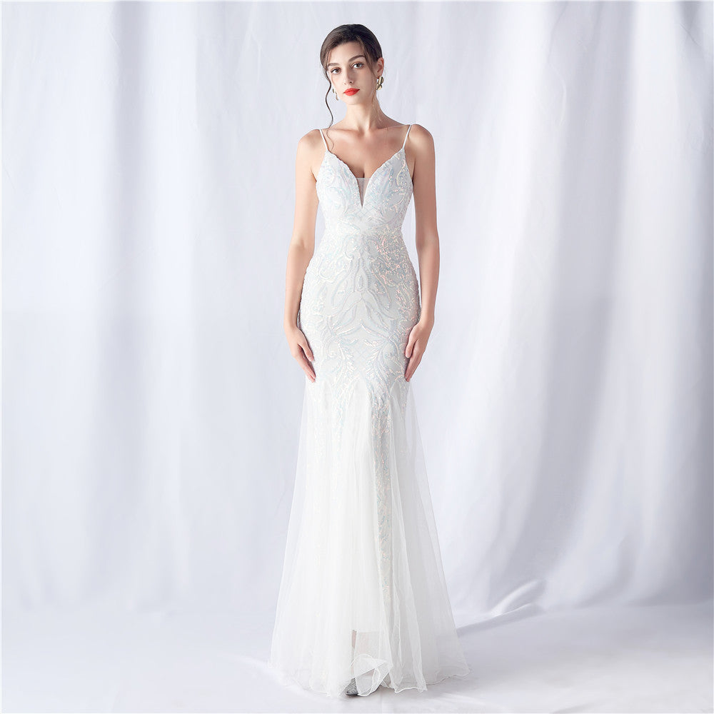 Floral Sequin Mesh Evening Dress 18