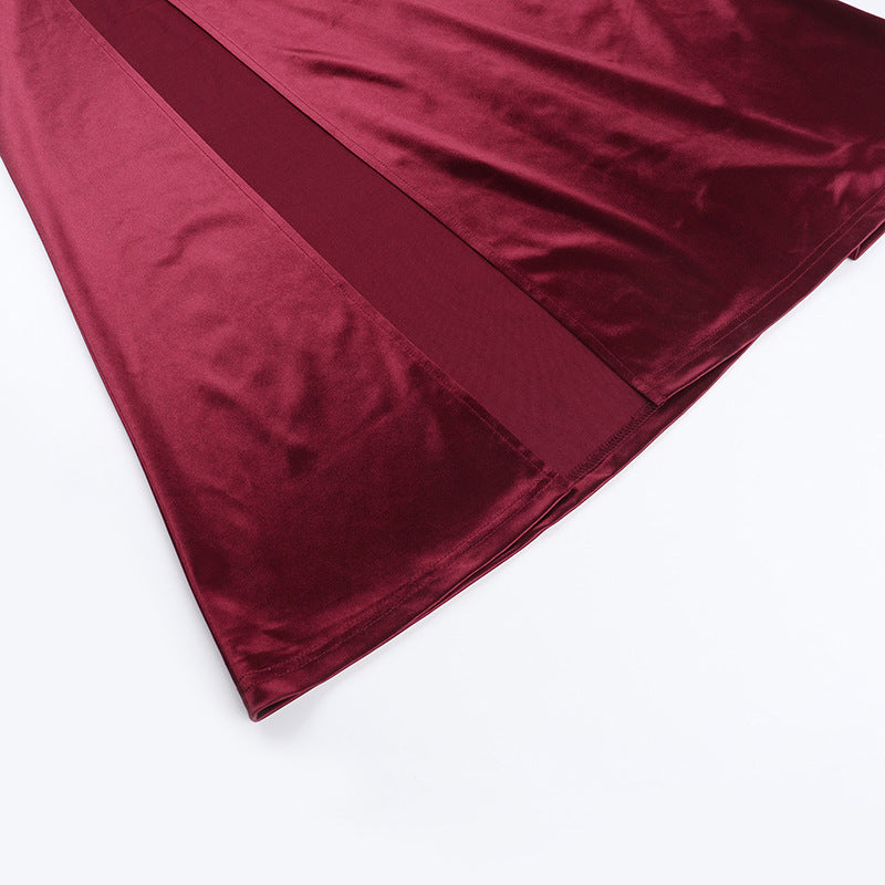 Women Sexy V Neck Satin Slit Strap Dress 20