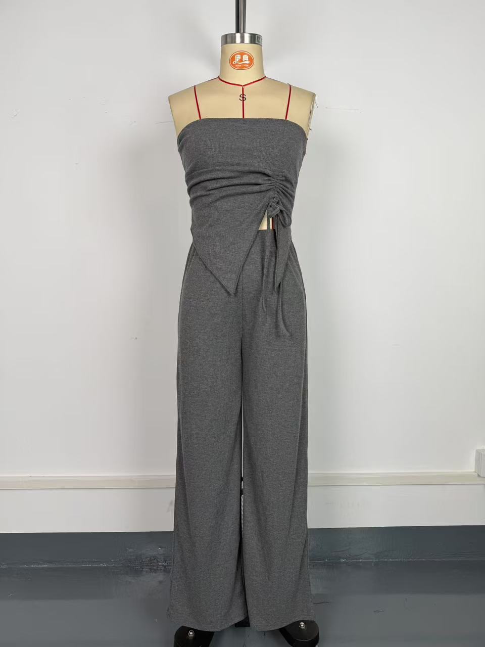 Women Sexy Ribbed Top and Pants Ribbed Two-Piece Set 7