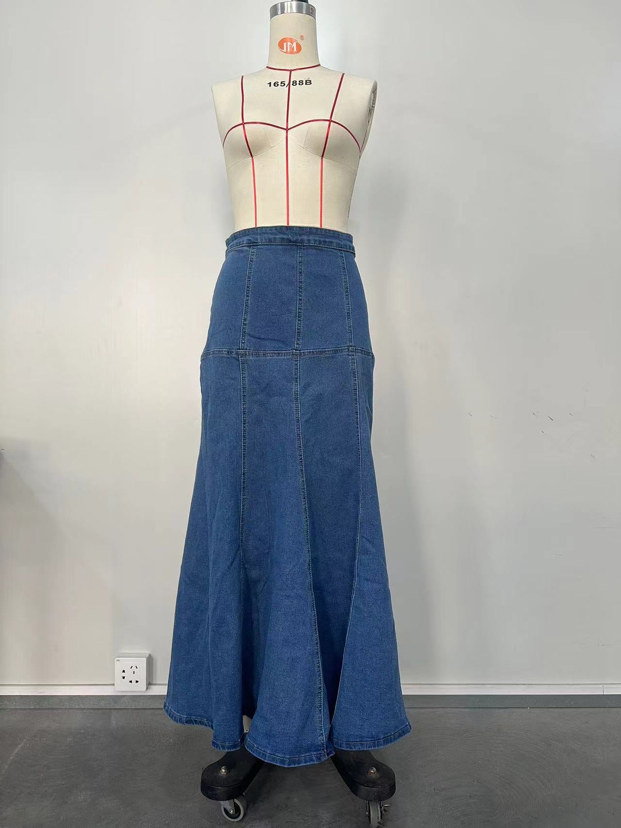 Women Denim Long Skirt 9
