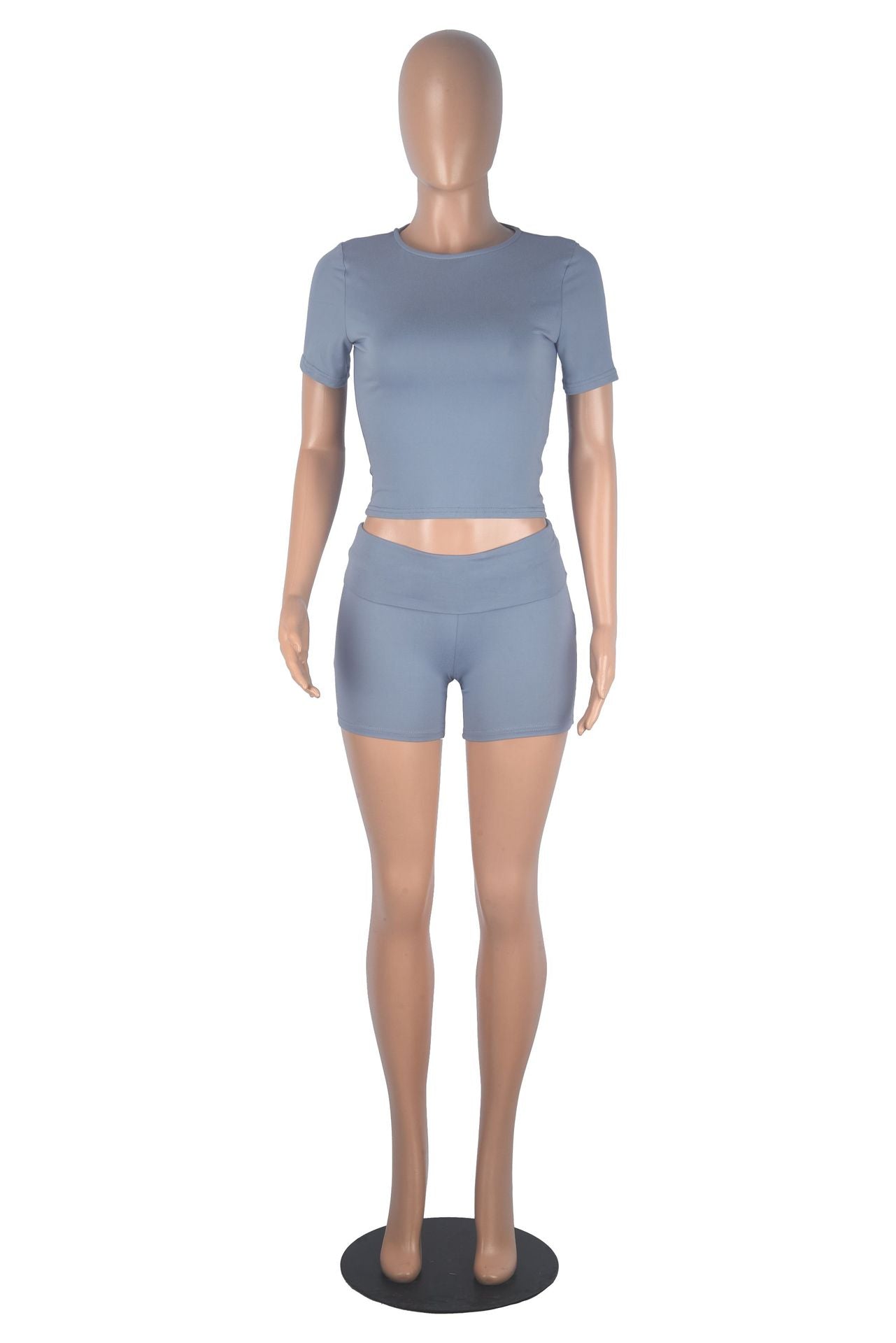 Women short-sleeved round neck top and shorts two-piece set 27
