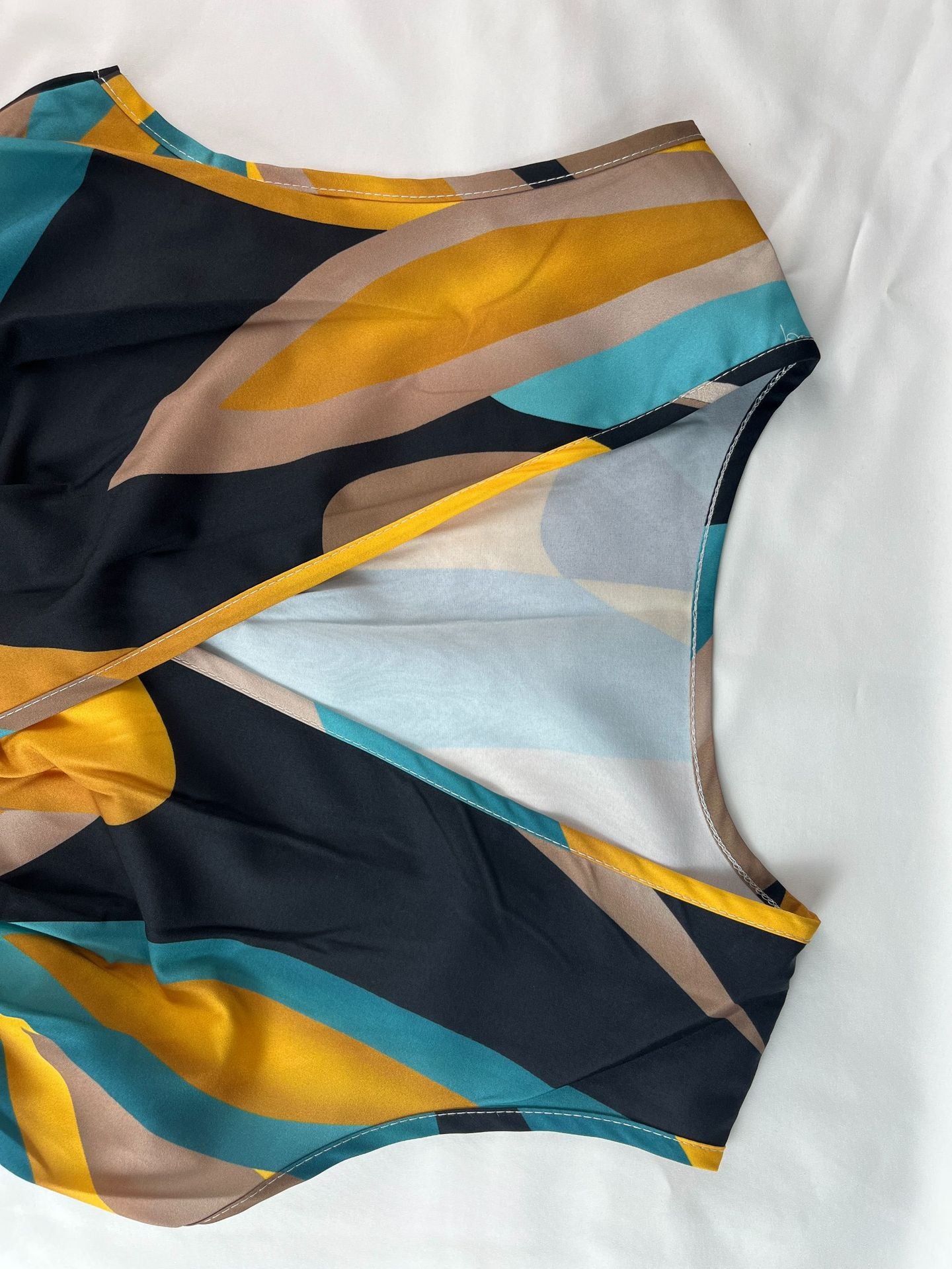 Women's Spring Printed Sleeveless Slim Waist Maxi Dress 7