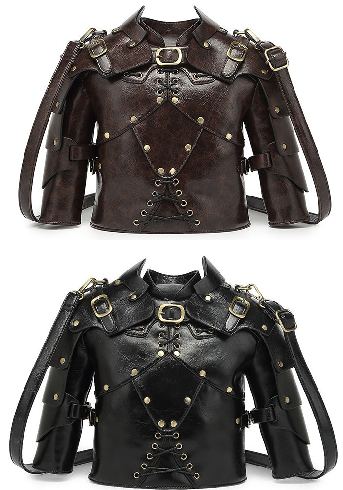 Women retro shoulder helmet armor handbag S crossbody bag