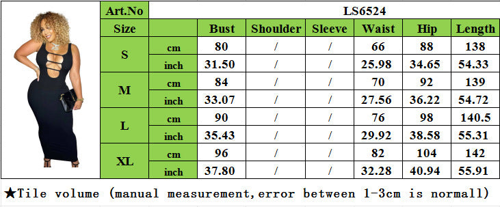 Women's Spring And Summer Fashionable And Sexy Slim Solid Color Sleeveless Ribbed Long Dress 9