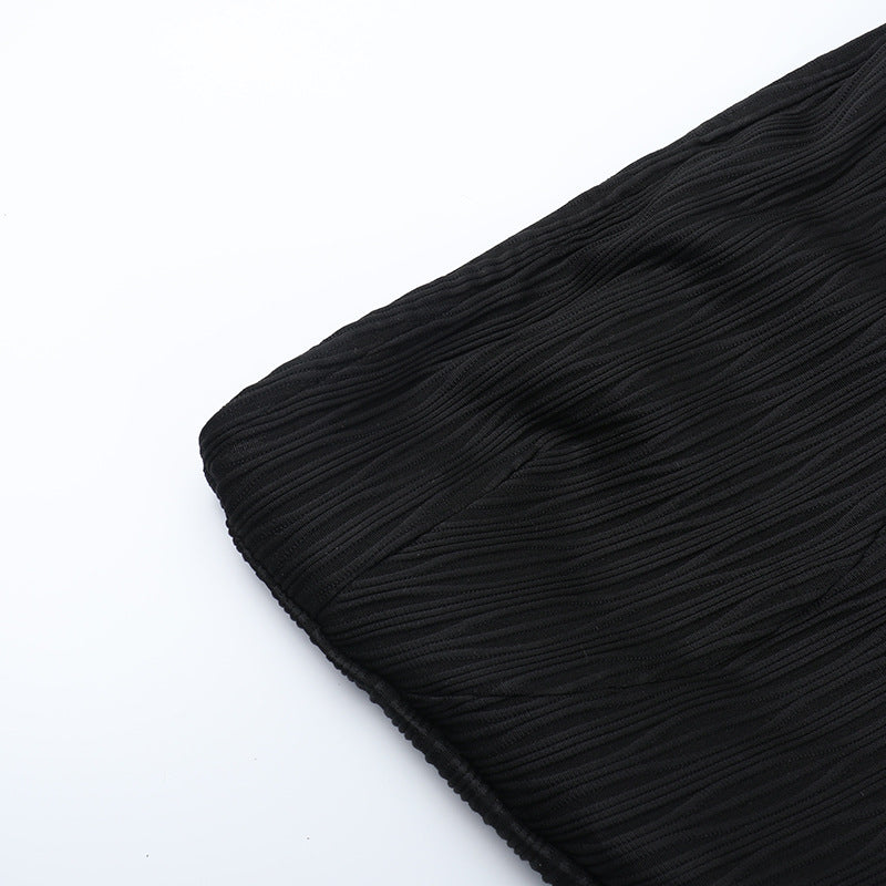 Women spring pleated multi-layer puffy strapless dress 12