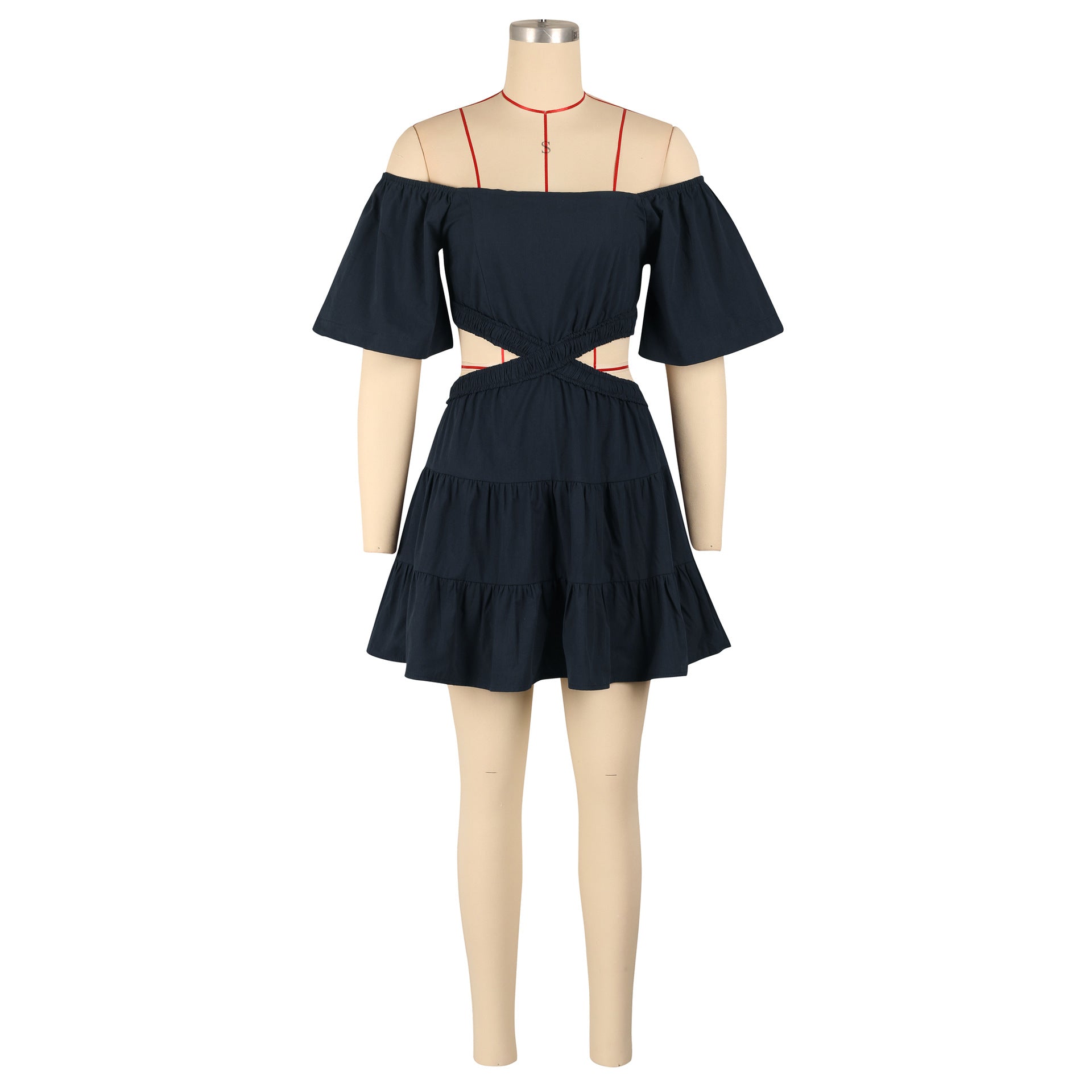 Women's Summer Off Shoulder Ruffles Casual Dress 23