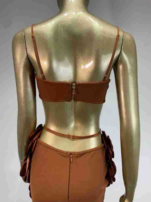 Floral Bustier Top & Long Skirt Beach Party Outfit 18