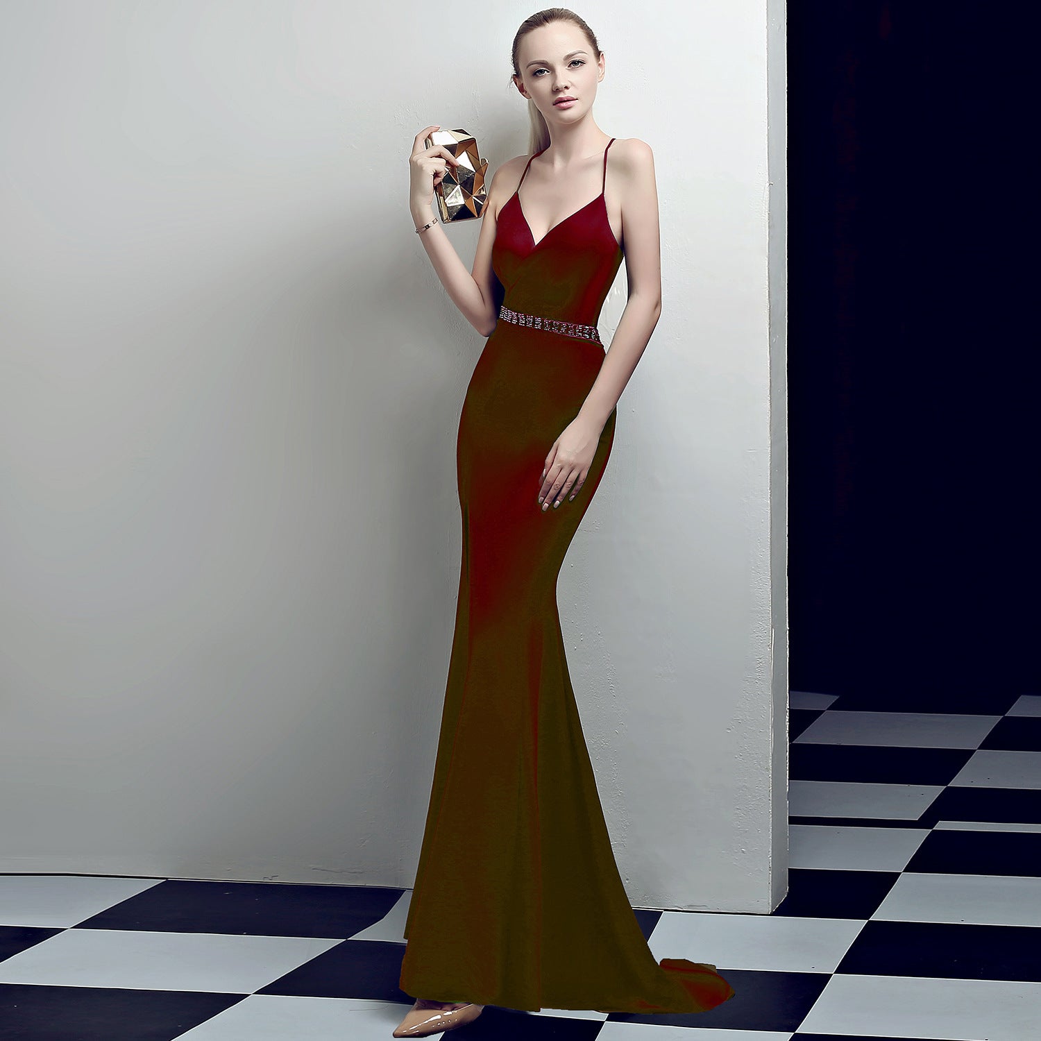 Trailing sexy slim evening dress Slim Fit Bodycon annual meeting host party club evening dress 10