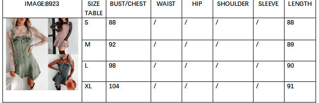 Street Trend Fashionable Casual Strap Denim Dress 11