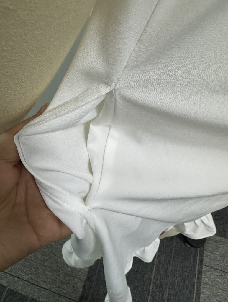 Women sleeveles Ruffles lace flying sleeve dress 11