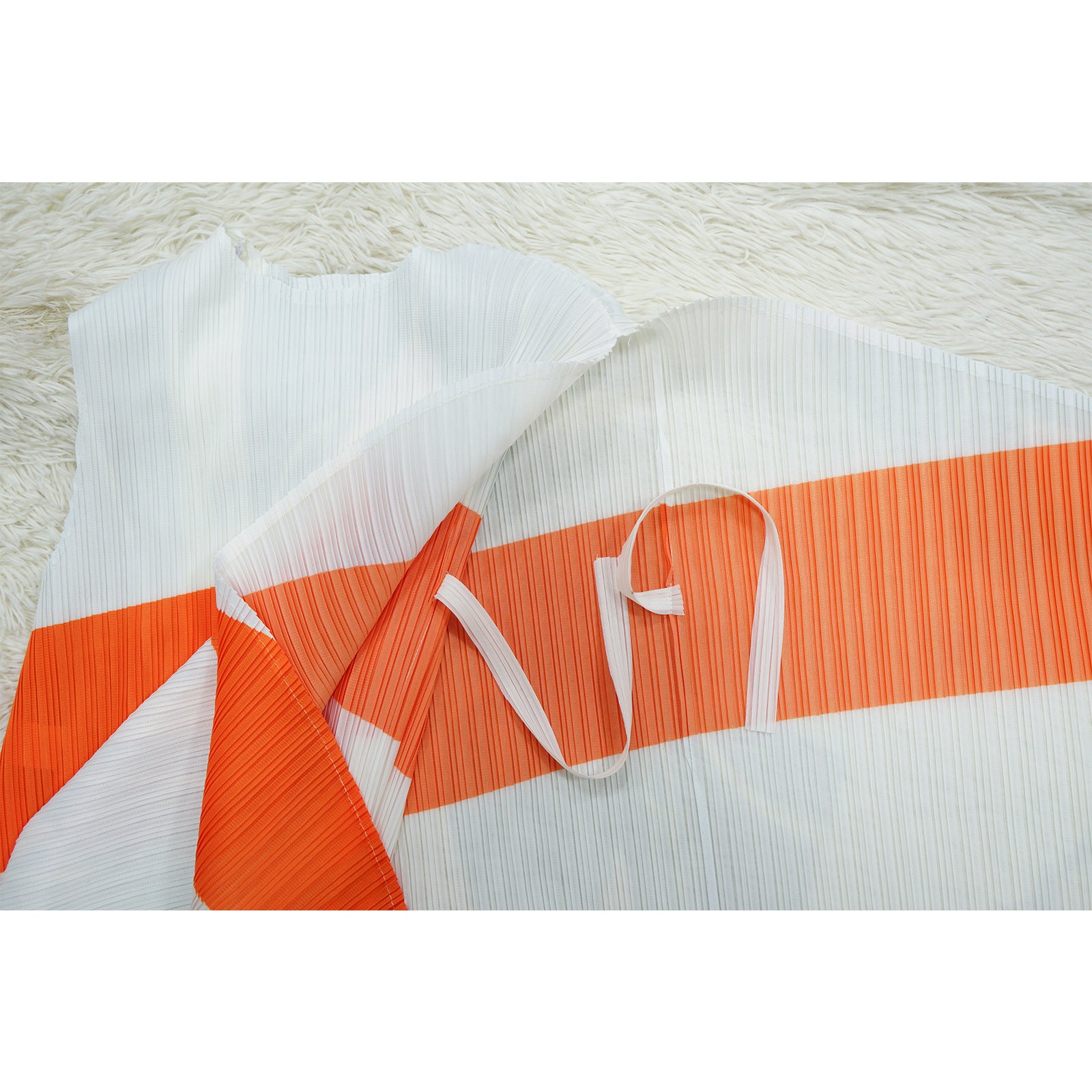 Women's Contrast Color Pleated Fashion Casual Two Piece Skirt Set 14