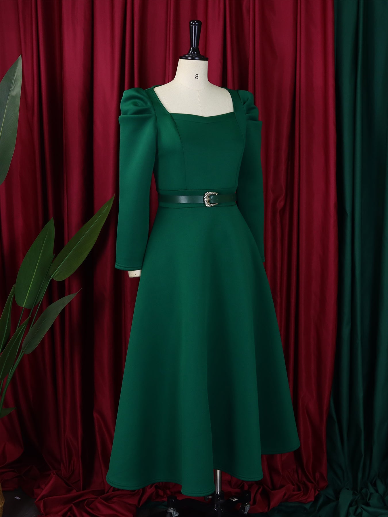 Plus Size Women Winter Puff Sleeve Formal Party Dress 28