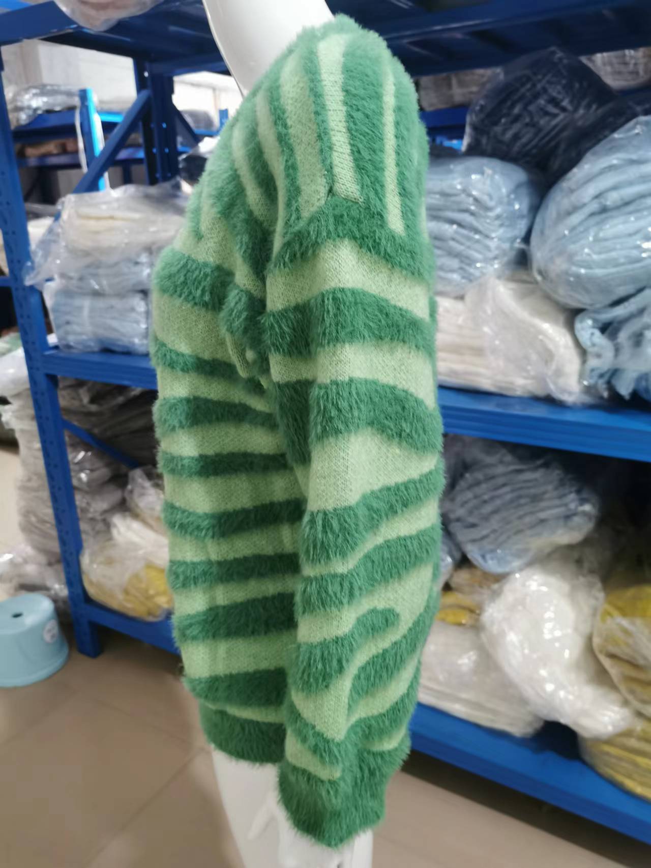 Women's Sweater Fashion Round Neck Striped Knitting Top 5