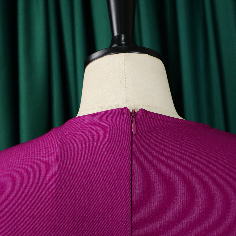 Plus Size Ladies' High Waist Ruffled Chic Bodycon Pencil Dress 16