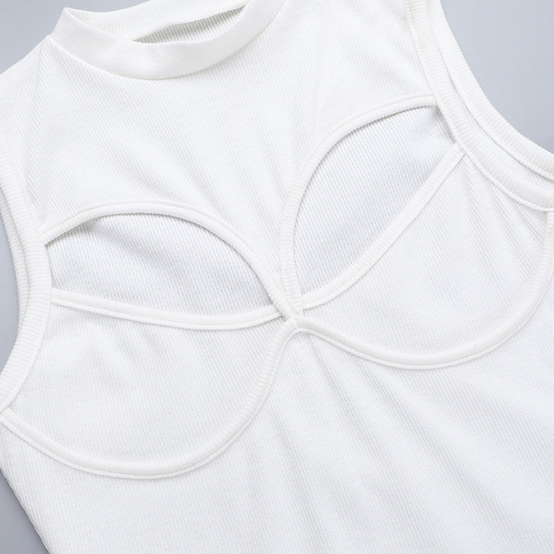 Hollow Knitting Sleeveless Summer Slim Bodycon Short Dress 10