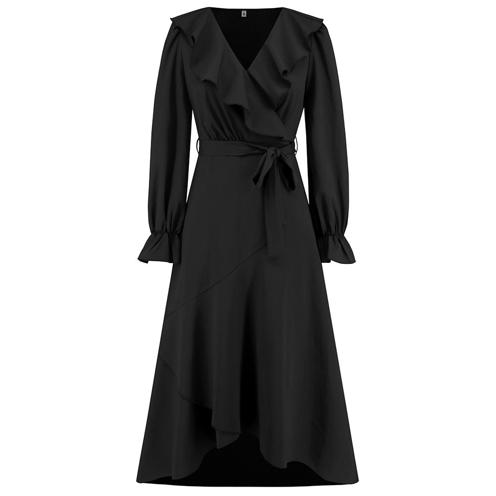 Women ruffled irregular dress 14