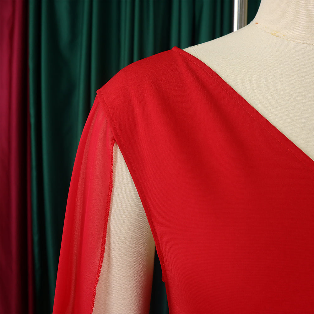 Plus Size African Women V-neck Top and Wide Leg Pants Two-piece Set 27