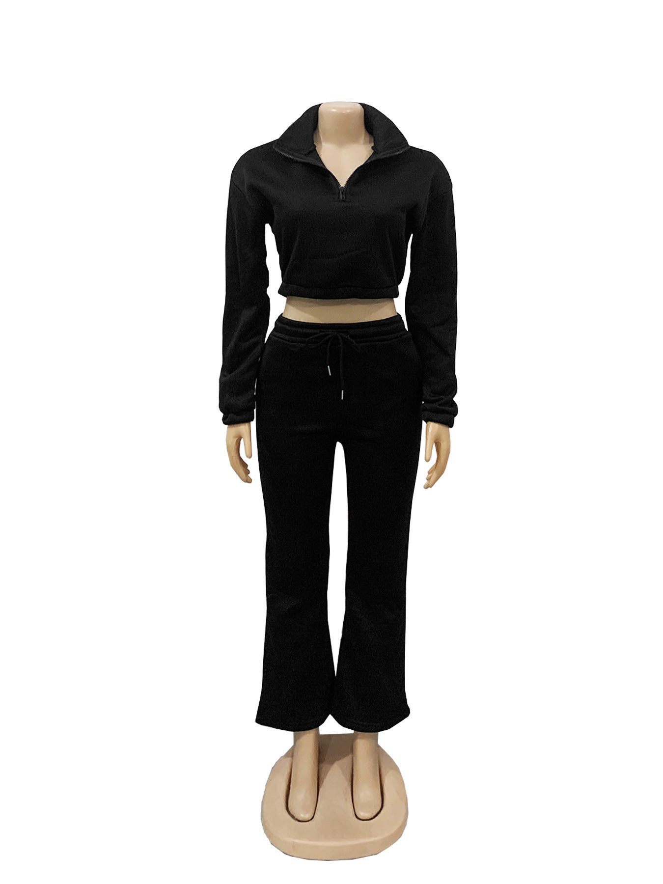 Women Fall and Winter Zipper Hoodies and Pants Sports Two Piece Set 12