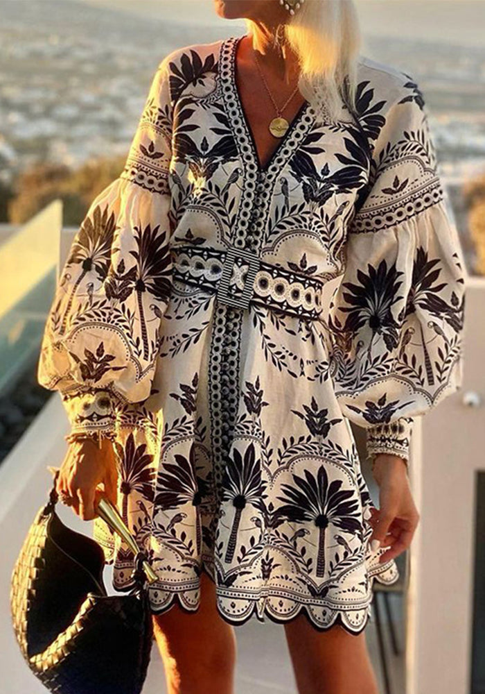 Women Autumn Printed Beach Dress