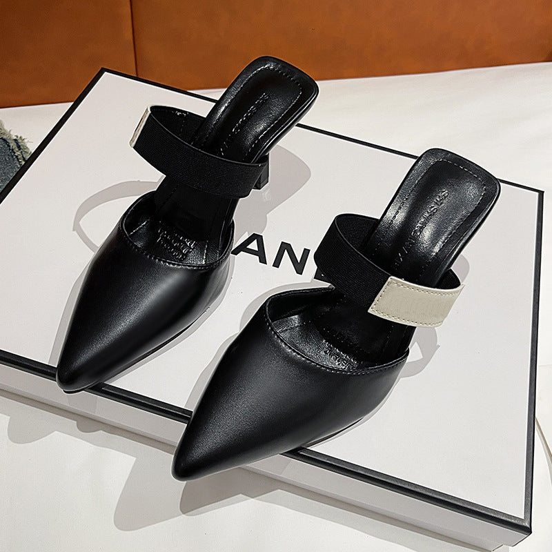 Plus Size Sandals Women's Summer Fashion Outdoor Wear Stiletto High Heels Pointed Toe Slipper