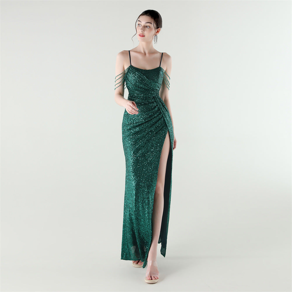 Sexy Low Back Fishtail Sequin Evening Dress 12