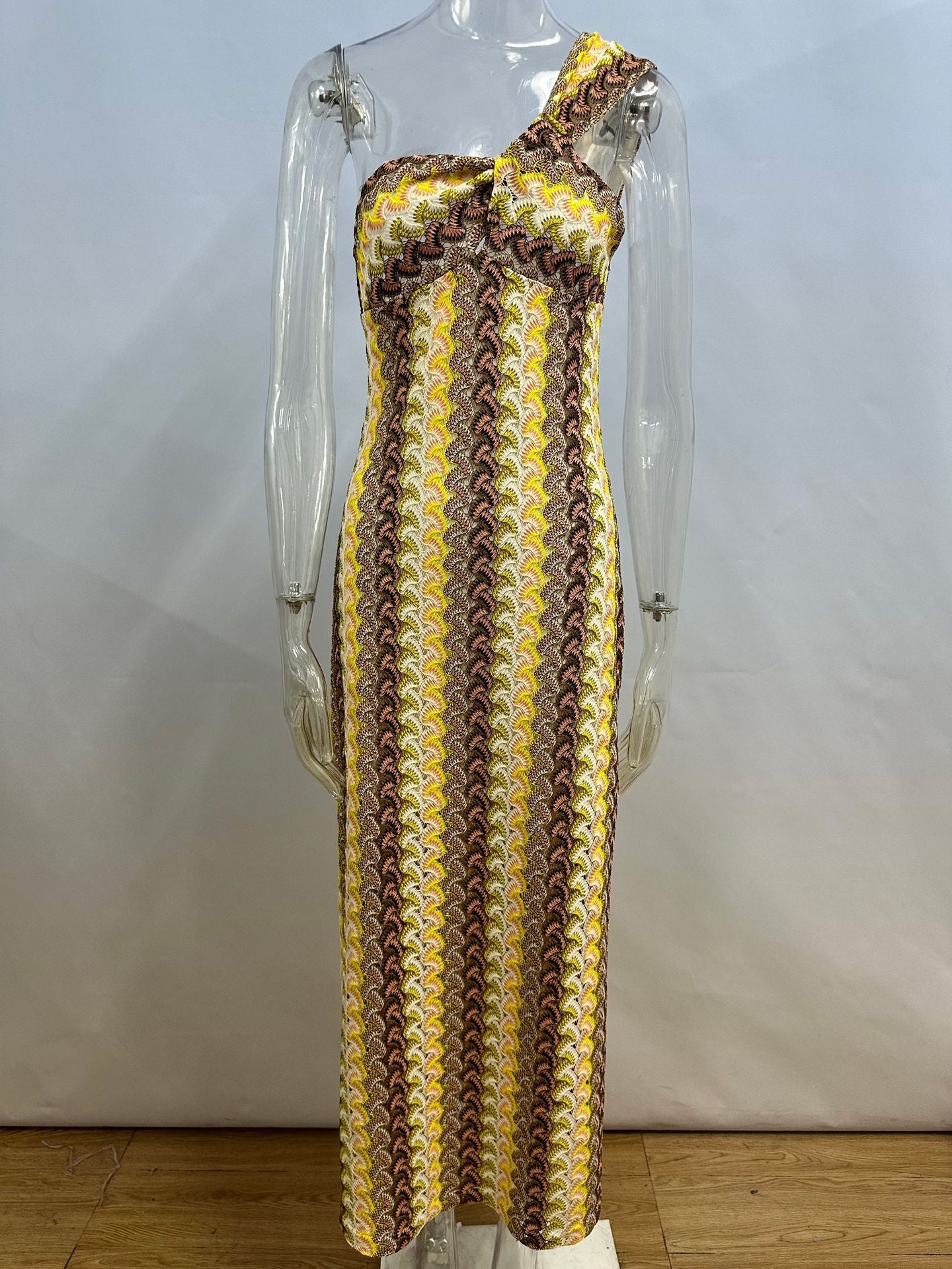 Women Lace Slash Shoulder Beach Holidays Dress 7