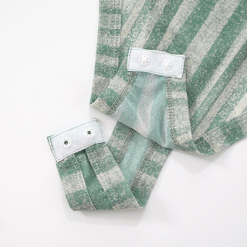 Women's Slim Geometric Pattern Print Round Neck Sleeveless Bodysuit Wide-Leg Pants Two Piece Set 16