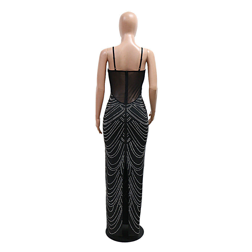 Sexy Strap Beaded Long Evening Dress 6