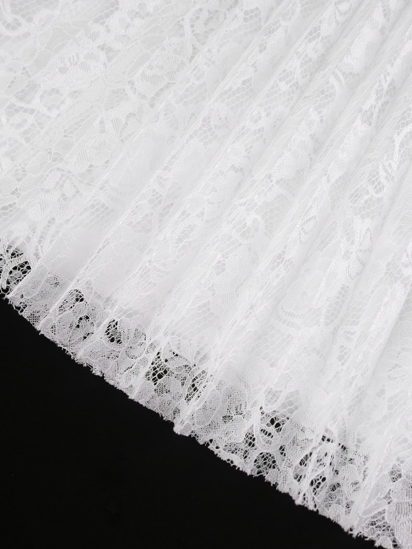 Plus Size Lace Trim Elegant Square-Neck Flared Party Dress 15