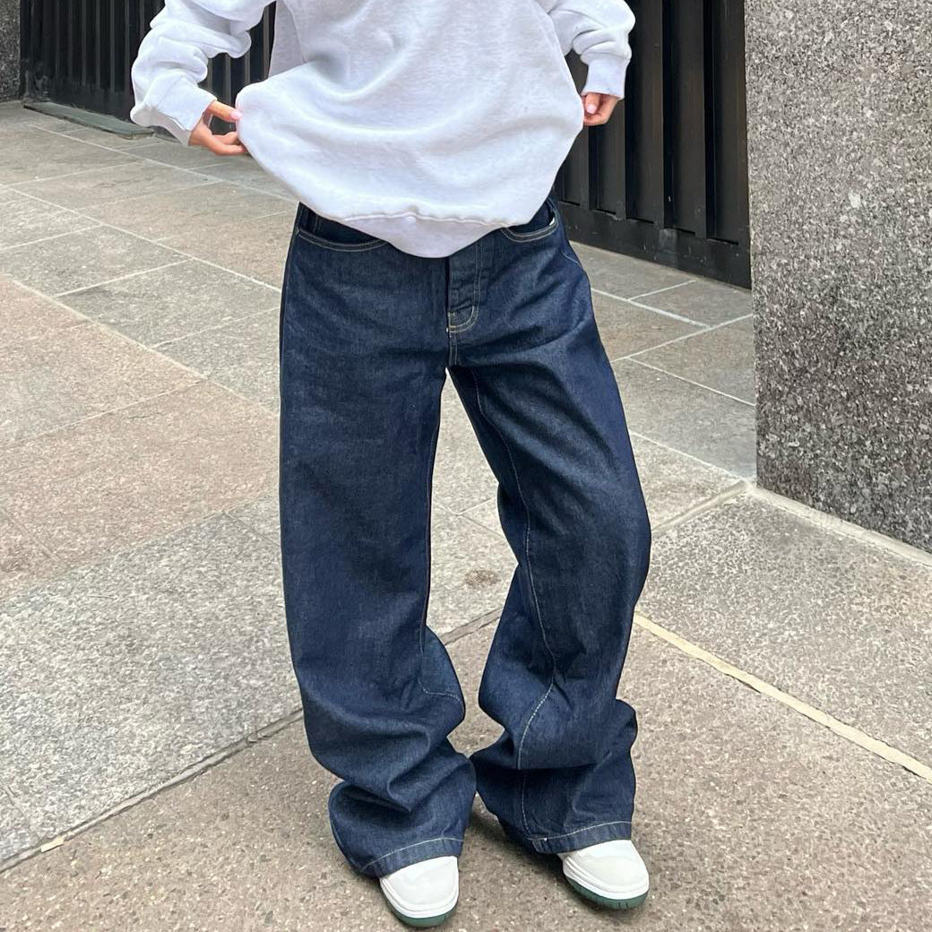 Women's High Waist Wide Leg Loose Denim Pants 8