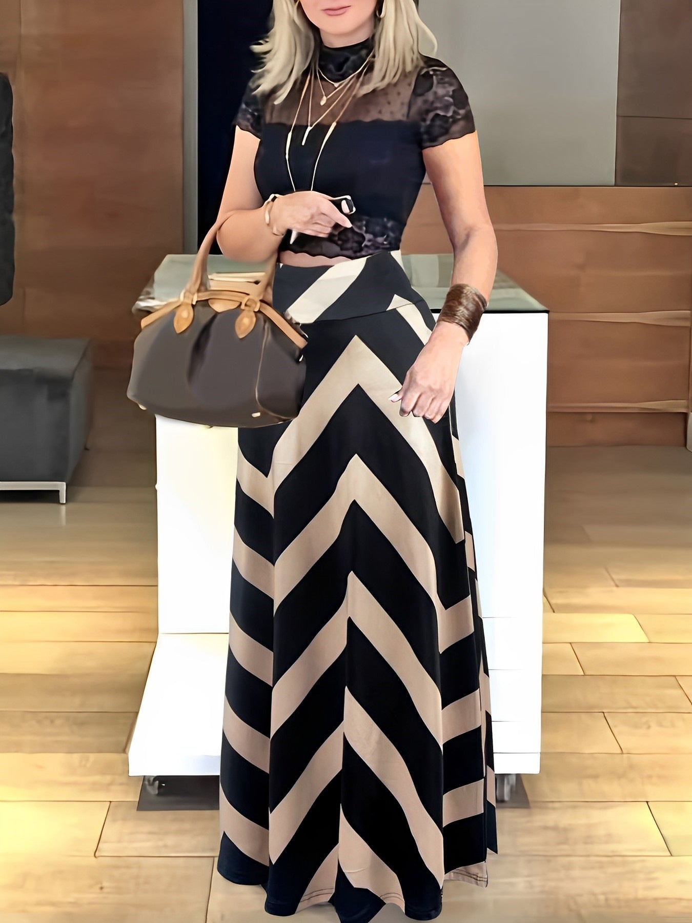 Women Summer Geometric Printed Skirt