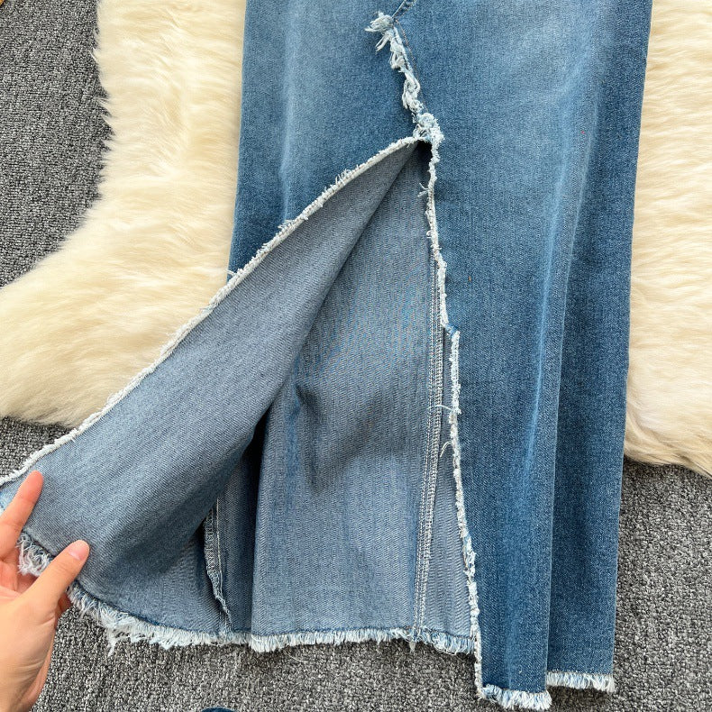 Women's Summer Slit Strap Dnim Dress 10