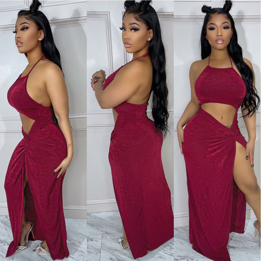 Women Sexy Backless Cut Out Slit Bodycon Dress 5