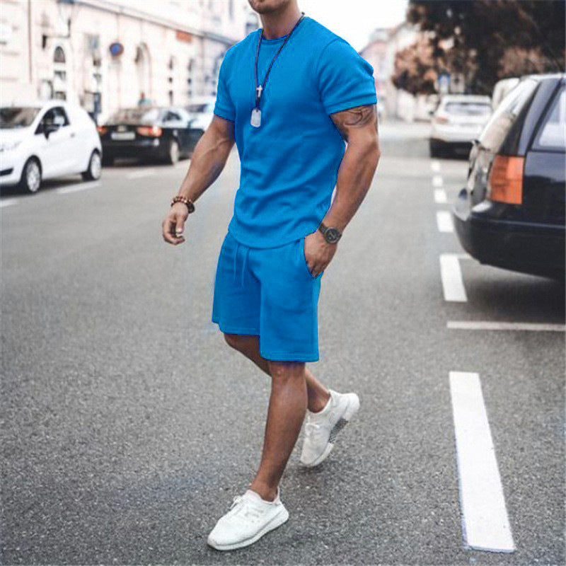 fashion short-sleeved shorts Casual track suit men 13