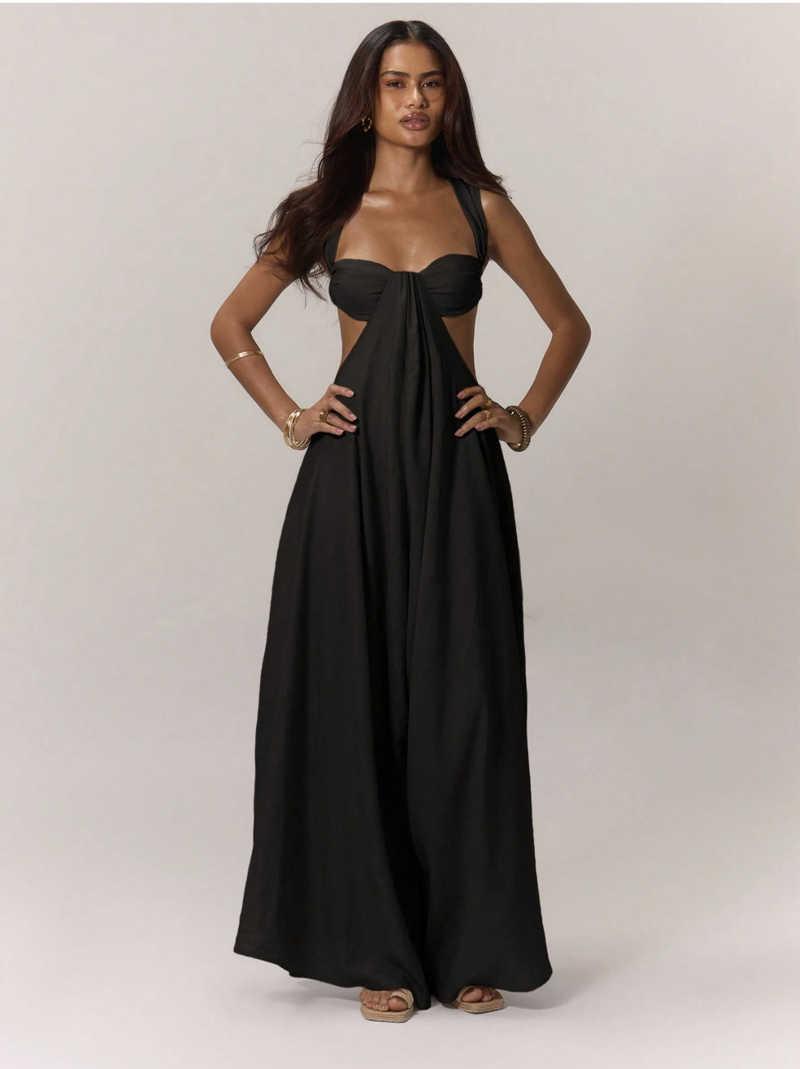 Casual Strap Solid Color Loose Trend Jumpsuit